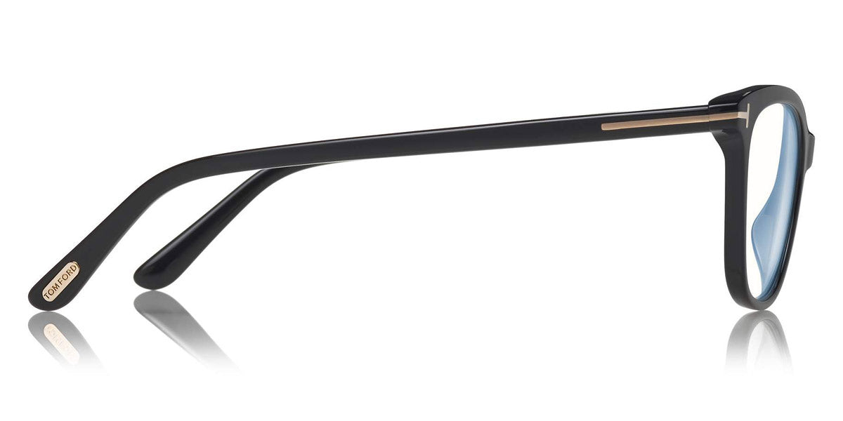 Tom Ford® FT5636-B FT5636-B 001 52 - 001 - Shiny Black, Rose Gold/ Blue Block Lenses Eyeglasses