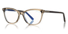Tom Ford® FT5636-B FT5636-B 045 52 - 045 - Shiny Transp. Brown, Shiny Dark Havana, Rose Gold / Blue Block Lenses Eyeglasses