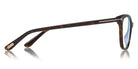 Tom Ford® FT5636-B FT5636-B 052 52 - 052 - Shiny Classic Dark Havana, Rose Gold/ Blue Block Lenses Eyeglasses