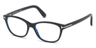 Tom Ford® FT5638-B FT5638-B 052 50 - 052 - Shiny Classic Dark Havana, Rose Gold/ Blue Block Lenses Eyeglasses