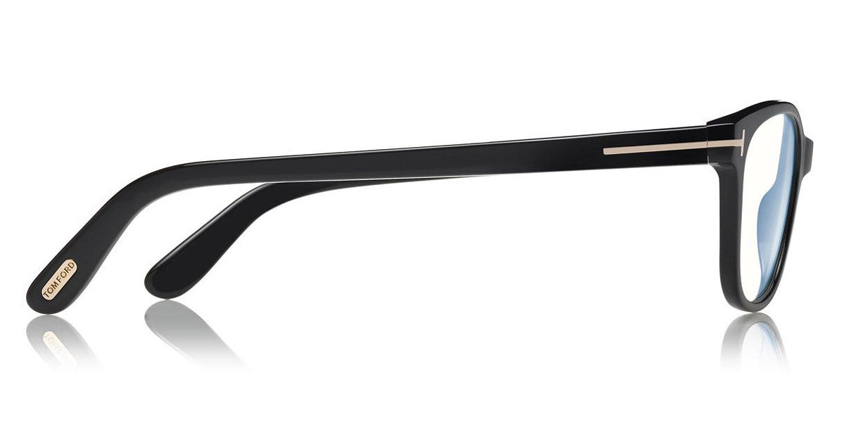 Tom Ford® FT5638-B FT5638-B 052 50 - 052 - Shiny Classic Dark Havana, Rose Gold/ Blue Block Lenses Eyeglasses
