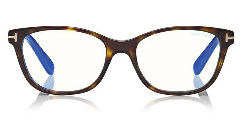 Tom Ford® FT5638-B FT5638-B 055 50 - 055 - Shiny Vintage Pink Havana, Rose Gold/ Blue Block Lenses Eyeglasses