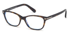 Tom Ford® FT5638-B FT5638-B 055 50 - 055 - Shiny Vintage Pink Havana, Rose Gold/ Blue Block Lenses Eyeglasses