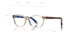 Tom Ford® FT5638-B FT5638-B 001 50 - 001 - Shiny Black, Rose Gold/ Blue Block Lenses Eyeglasses