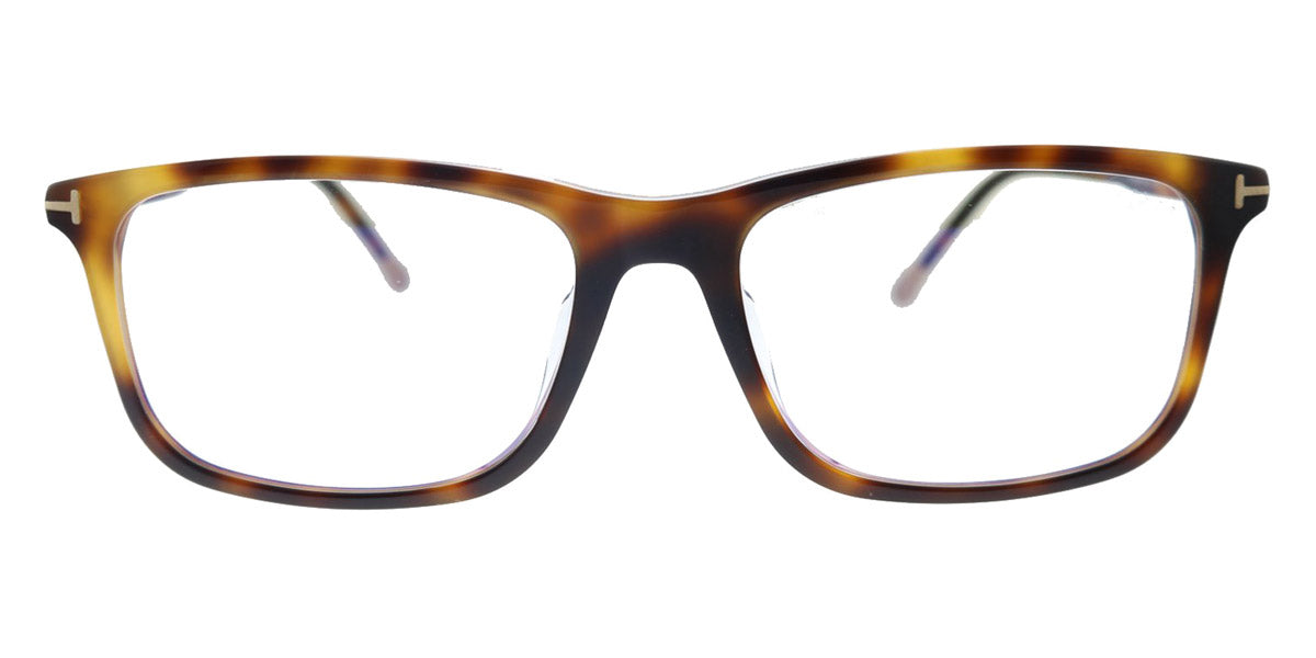 Tom Ford® FT5646-D-B FT5646-D-B 053 57 - 053 - Shiny Classic Havana W. Shiny Rose Gold Temple Tips/ Blue Block Lenses Eyeglasses