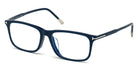 Tom Ford® FT5646-D-B FT5646-D-B 090 57 - 090 - Shiny Navy Blue W. Shiny Palladium Temple Tips/ Blue Block Lenses Eyeglasses
