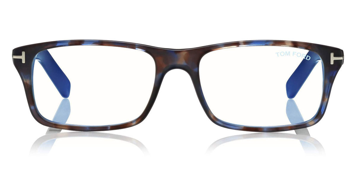 Tom Ford® FT5663-B FT5663-B 056 55 - Shiny Blue Havana/Blue Eyeglasses