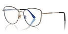 Tom Ford® FT5667-B FT5667-B 005 55 - 005 - Shiny Black Enamel Front, Rose Gold, Black Tips/ Blue Block Lenses Eyeglasses