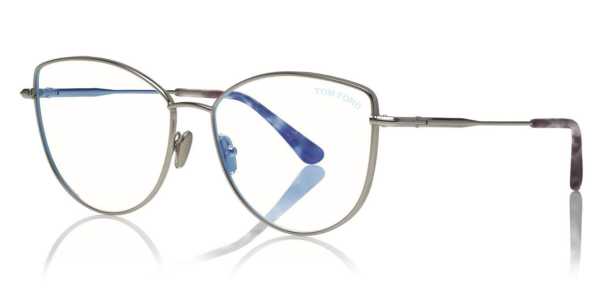 Tom Ford® FT5667-B FT5667-B 016 55 - Shiny Palladium/Vintage Lilac Havanas Eyeglasses