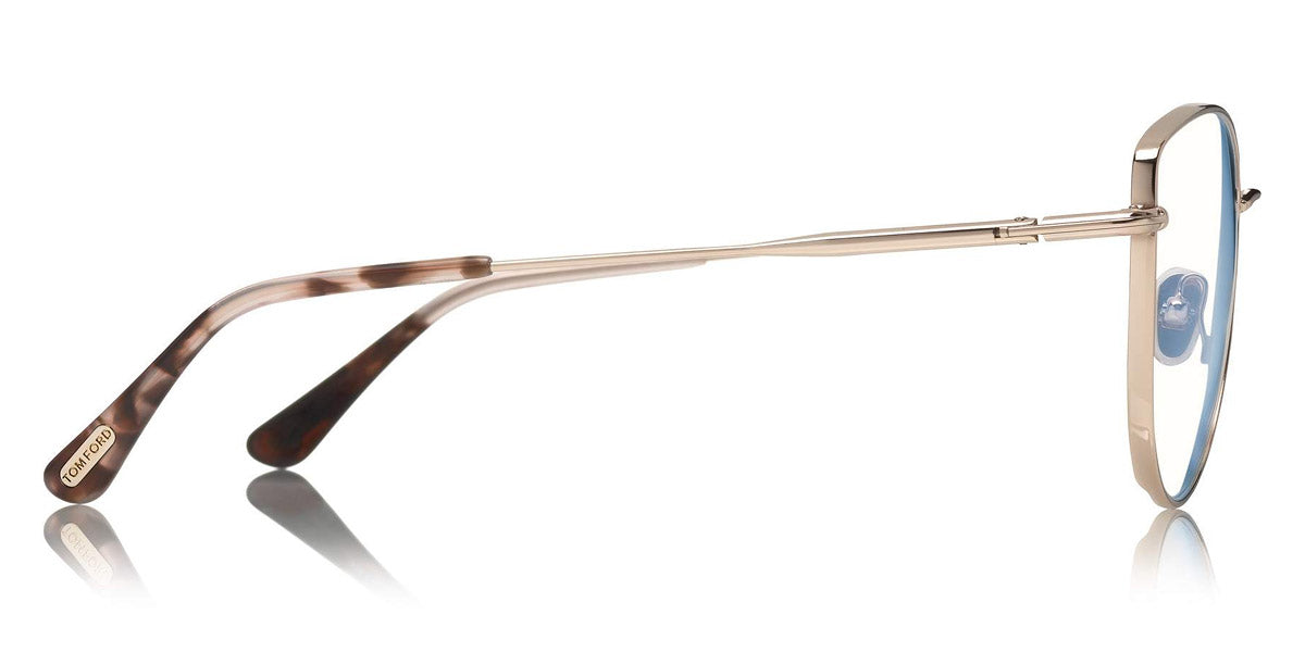 Tom Ford® FT5667-B FT5667-B 028 55 - 028 - Shiny Rose Gold, Vintage Rose Havana Tips/ Blue Block Lenses Eyeglasses