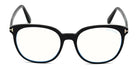 Tom Ford® FT5671-F-B FT5671-F-B 001 55 - 001 - Shiny Black/ Blue Block Lenses Eyeglasses