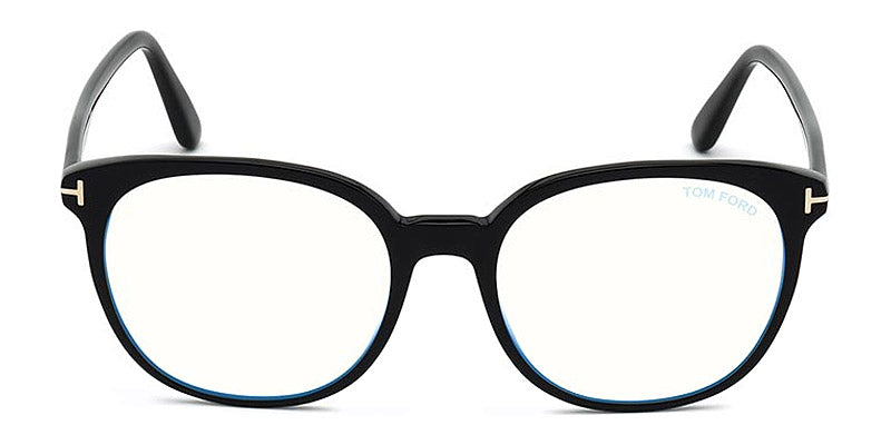 Tom Ford® FT5671-F-B FT5671-F-B 001 55 - 001 - Shiny Black/ Blue Block Lenses Eyeglasses