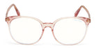 Tom Ford® FT5671-F-B FT5671-F-B 072 55 - 072 - Shiny Transparent Blush/ Blue Block Lenses Eyeglasses