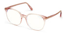 Tom Ford® FT5671-F-B FT5671-F-B 072 55 - 072 - Shiny Transparent Blush/ Blue Block Lenses Eyeglasses