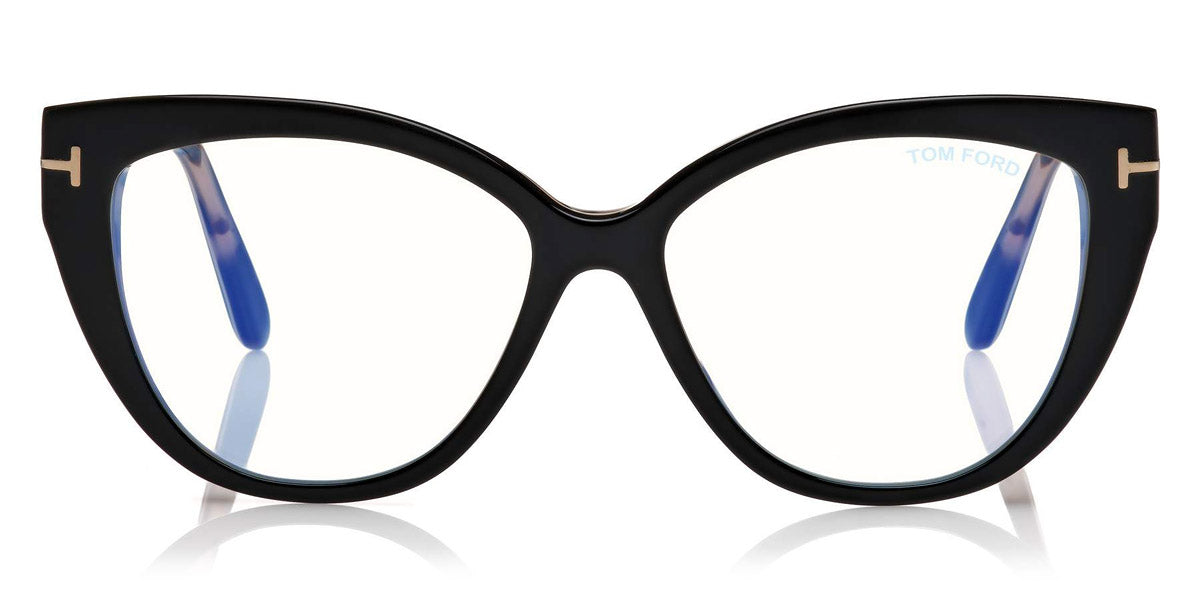 Tom Ford® FT5673-B FT5673-B 005 54 - 005 - Shiny Black, Nude, & Vintage Pink Havana/ Blue Block Lenses Eyeglasses