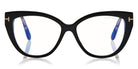 Tom Ford® FT5673-B FT5673-B 005 54 - 005 - Shiny Black, Nude, & Vintage Pink Havana/ Blue Block Lenses Eyeglasses