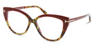 Tom Ford® FT5673-B FT5673-B 056 54 - 056 - Vintage Leopard, Bordeaux-To-Vintg. Leopard Temples/ Blue Block Lenses Eyeglasses