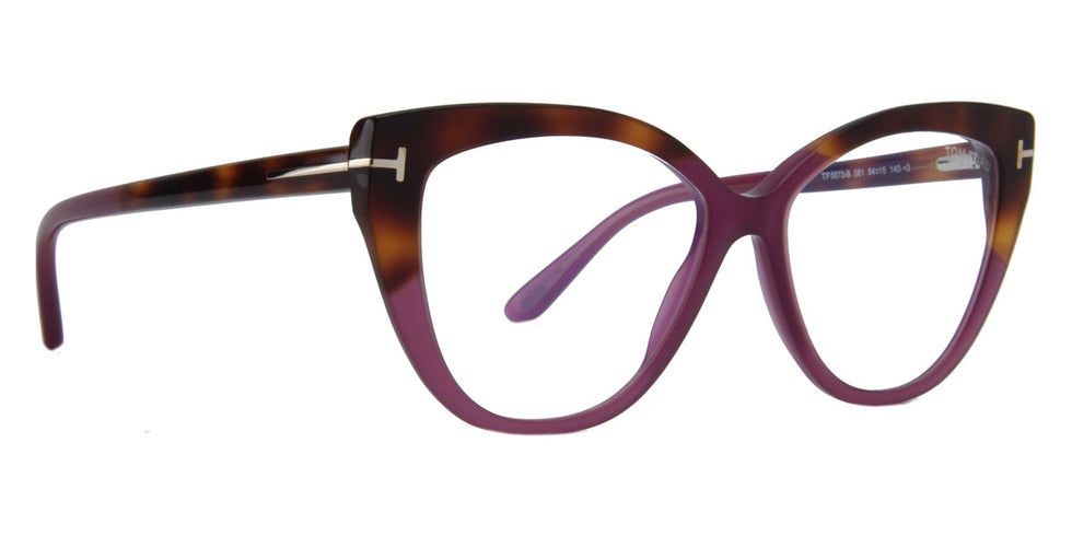 Tom Ford® FT5673-B FT5673-B 081 54 - 081 - Milky Purple, Blonde Havana-To-Milky Purple Temples/ Blue Block Lenses Eyeglasses
