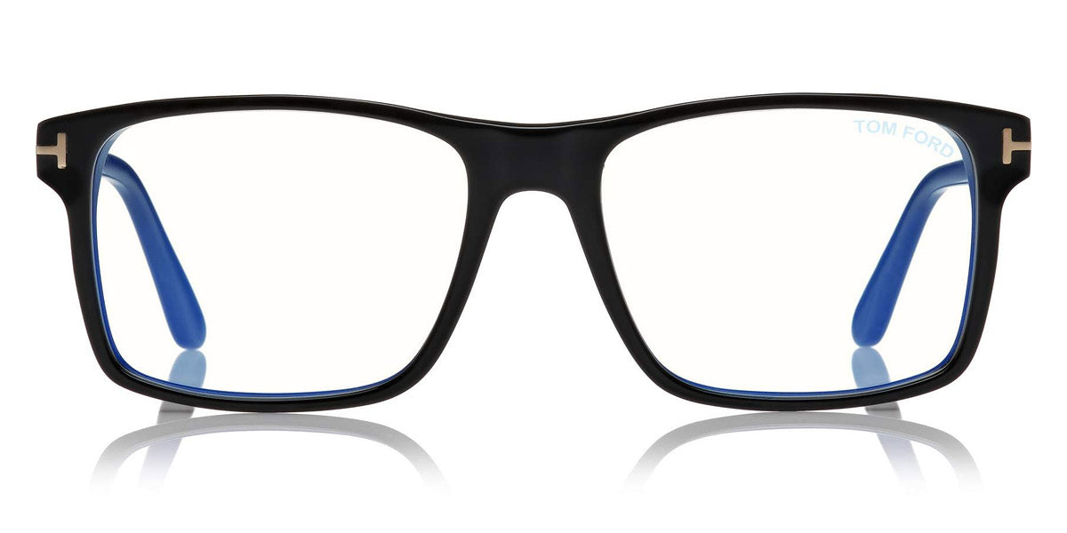 Tom Ford® FT5682-B FT5682-B 001 54 - 001 - Shiny Black/ Blue Block Lenses W. Blue Clip On Lenses Eyeglasses