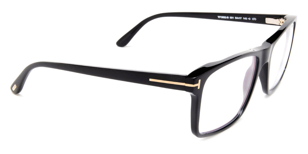 Tom Ford® FT5682-B FT5682-B 001 54 - 001 - Shiny Black/ Blue Block Lenses W. Blue Clip On Lenses Eyeglasses