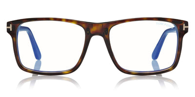 Tom Ford® FT5682-B FT5682-B 052 54 - 052 - Shiny Classic Dark Havana/ Blue Block Lenses W. Roviex Clip On Lenses Eyeglasses