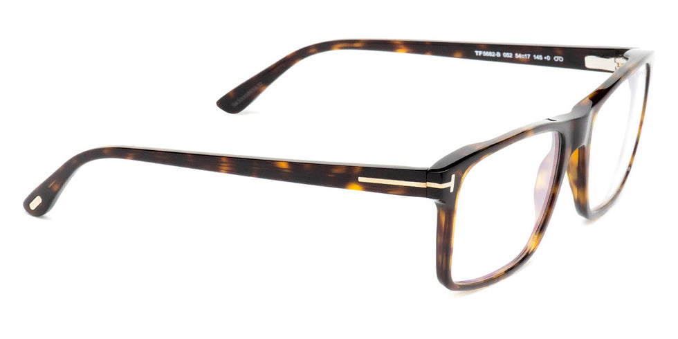 Tom Ford® FT5682-B FT5682-B 052 54 - 052 - Shiny Classic Dark Havana/ Blue Block Lenses W. Roviex Clip On Lenses Eyeglasses
