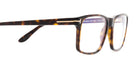 Tom Ford® FT5682-B FT5682-B 052 54 - 052 - Shiny Classic Dark Havana/ Blue Block Lenses W. Roviex Clip On Lenses Eyeglasses