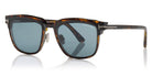 Tom Ford® FT5683-B FT5683-B 052 54 - 052 - Shiny Classic Dark Havana/ Blue Block Lenses W. Dark Teal Clip On Lens Eyeglasses
