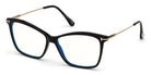 Tom Ford® FT5687-B FT5687-B 001 56 - 001 - Shiny Black, Shiny Rose Gold / Blue Block Lenses Eyeglasses
