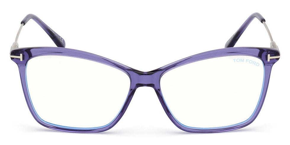 Tom Ford® FT5687-B FT5687-B 081 56 - 081 - Shiny Transparent Purple, Shiny Palladium / Blue Block Lenses Eyeglasses