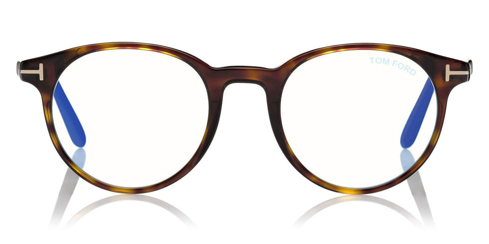 Tom Ford® FT5695-B FT5695-B 052 47 - 052 - Shiny Classic Dark Havana / Blue Block Lenses Eyeglasses