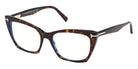 Tom Ford® FT5709-B FT5709-B 052 54 - 052 - Shiny Classic Dark Havana / Blue Block Lenses Eyeglasses