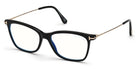 Tom Ford® FT5712-B FT5712-B 072 50 - 072 - Shiny Transparent Pink, Shiny Rose Gold Temples/ Blue Block Lenses Eyeglasses