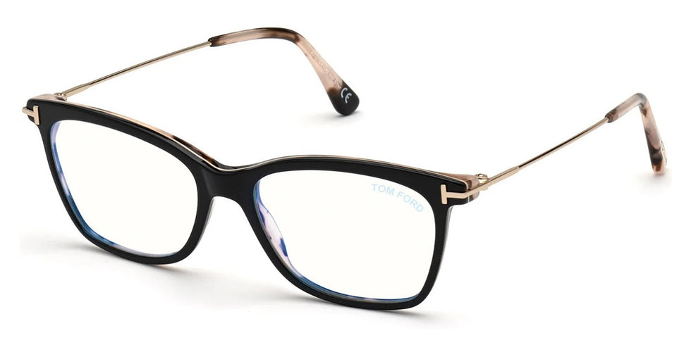 Tom Ford® FT5712-B FT5712-B 005 50 - 005 - Shiny Vintage Pink Havana/ Blue Block Lenses Eyeglasses
