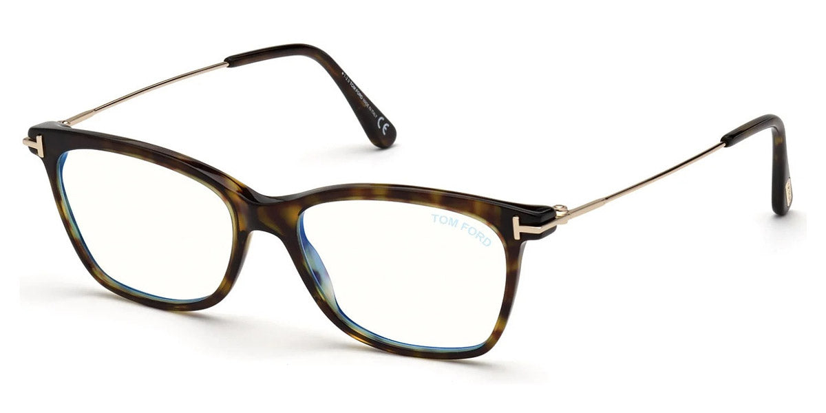 Tom Ford® FT5712-B FT5712-B 072 52 - 072 - Shiny Transparent Pink, Shiny Rose Gold Temples/ Blue Block Lenses Eyeglasses