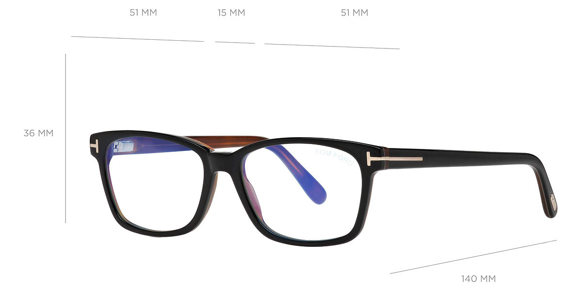 Tom Ford® FT5713-B FT5713-B 001 51 - Shiny Black Eyeglasses