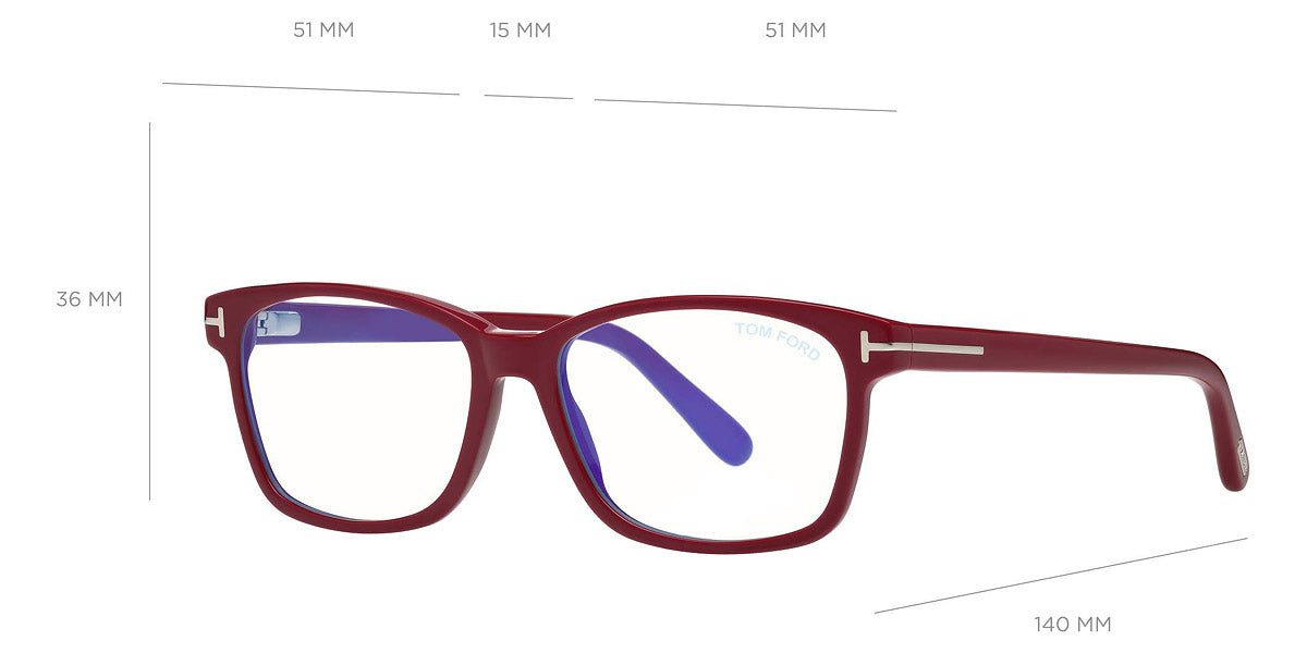 Tom Ford® FT5713-B FT5713-B 072 53 - 072 - Shiny Transparent Pink/ Blue Block Lenses Eyeglasses
