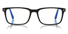 Tom Ford® FT5735-B FT5735-B 090 54 - 090 - Shiny Transparent Blue, Shiny Palladium t" Logo / Blue Block Lenses" Eyeglasses