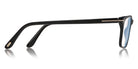 Tom Ford® FT5735-B FT5735-B 001 54 - 001 - Shiny Black, Shiny Rose Gold t" Logo / Blue Block Lenses" Eyeglasses