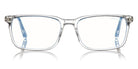 Tom Ford® FT5735-B FT5735-B 026 56 - 026 - Shiny Crystal, Shiny Palladium t" Logo / Blue Block Lenses" Eyeglasses