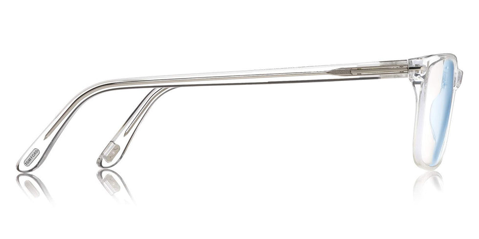 Tom Ford® FT5735-B FT5735-B 052 56 - 052 - Shiny  Dark Havana, Shiny Rose Gold t" Logo / Blue Block Lenses" Eyeglasses