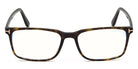 Tom Ford® FT5735-B FT5735-B 052 54 - 052 - Shiny  Dark Havana, Shiny Rose Gold t" Logo / Blue Block Lenses" Eyeglasses