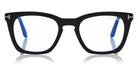 Tom Ford® FT5736-B FT5736-B 001 50 - 001 - Shiny Black, Shiny Rose Gold t" Logo / Blue Block Lenses" Eyeglasses