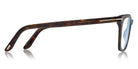 Tom Ford® FT5736-B FT5736-B 052 50 - 052 - Shiny Dark Havana, Shiny Rose Gold t" Logo / Blue Block Lenses" Eyeglasses