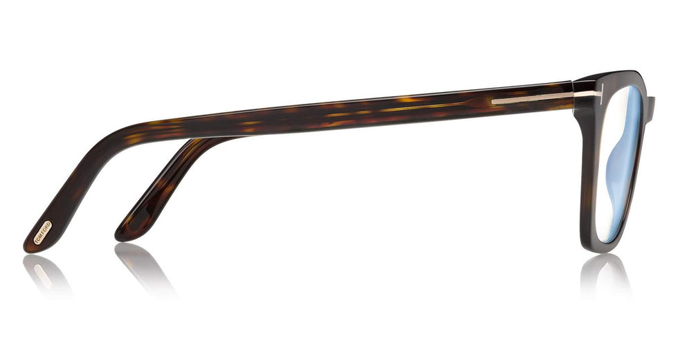 Tom Ford® FT5736-B FT5736-B 052 50 - 052 - Shiny Dark Havana, Shiny Rose Gold t" Logo / Blue Block Lenses" Eyeglasses