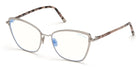 Tom Ford® FT5740-B FT5740-B 016 54 - Shiny Palladium/Vintage Rose Havana/T Logo Eyeglasses