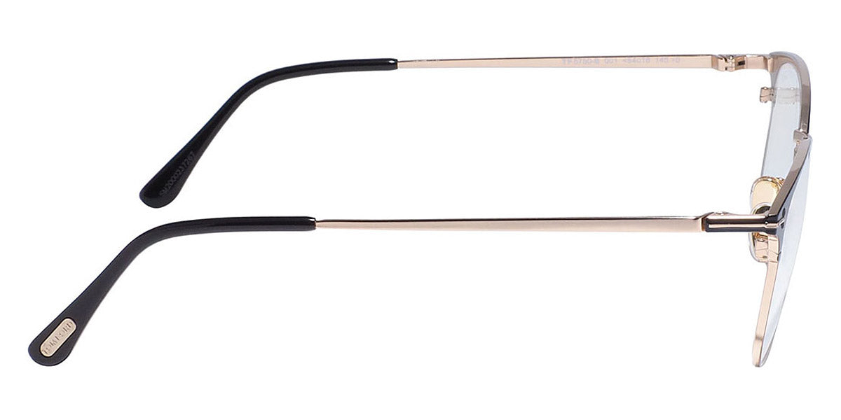 Tom Ford® FT5750-B FT5750-B 002 52 - Matte Black/Shiny Palladium/T Logo Eyeglasses