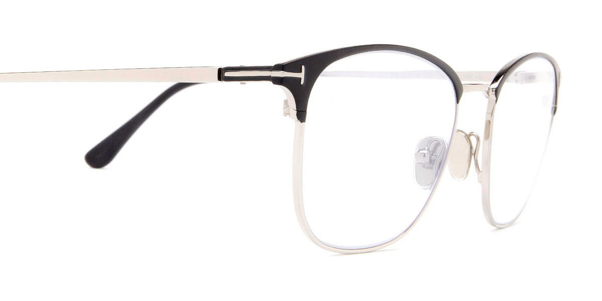 Tom Ford® FT5750-B FT5750-B 091 54 - 091 - Matte Blue, Shiny Dark Ruthenium, t" Logo / Blue Block Lenses" Eyeglasses