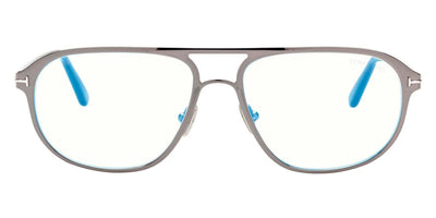 Tom Ford® FT5751-B FT5751-B 012 55 - Shiny Light Ruthenium/Classic Havana/T Logo Eyeglasses