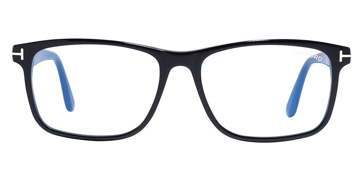 Tom Ford® FT5752-B FT5752-B 001 53 - 001 - Shiny Black, t" Logo / Blue Block Lenses" Eyeglasses